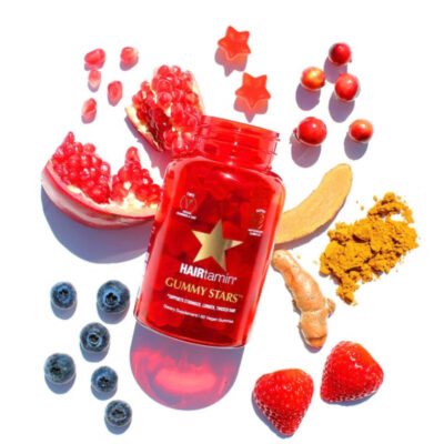 مکمل تقویت مو هیرتامین مدل Gummy Stars | پاستیل خوشمزه برای رشد و استحکام مو