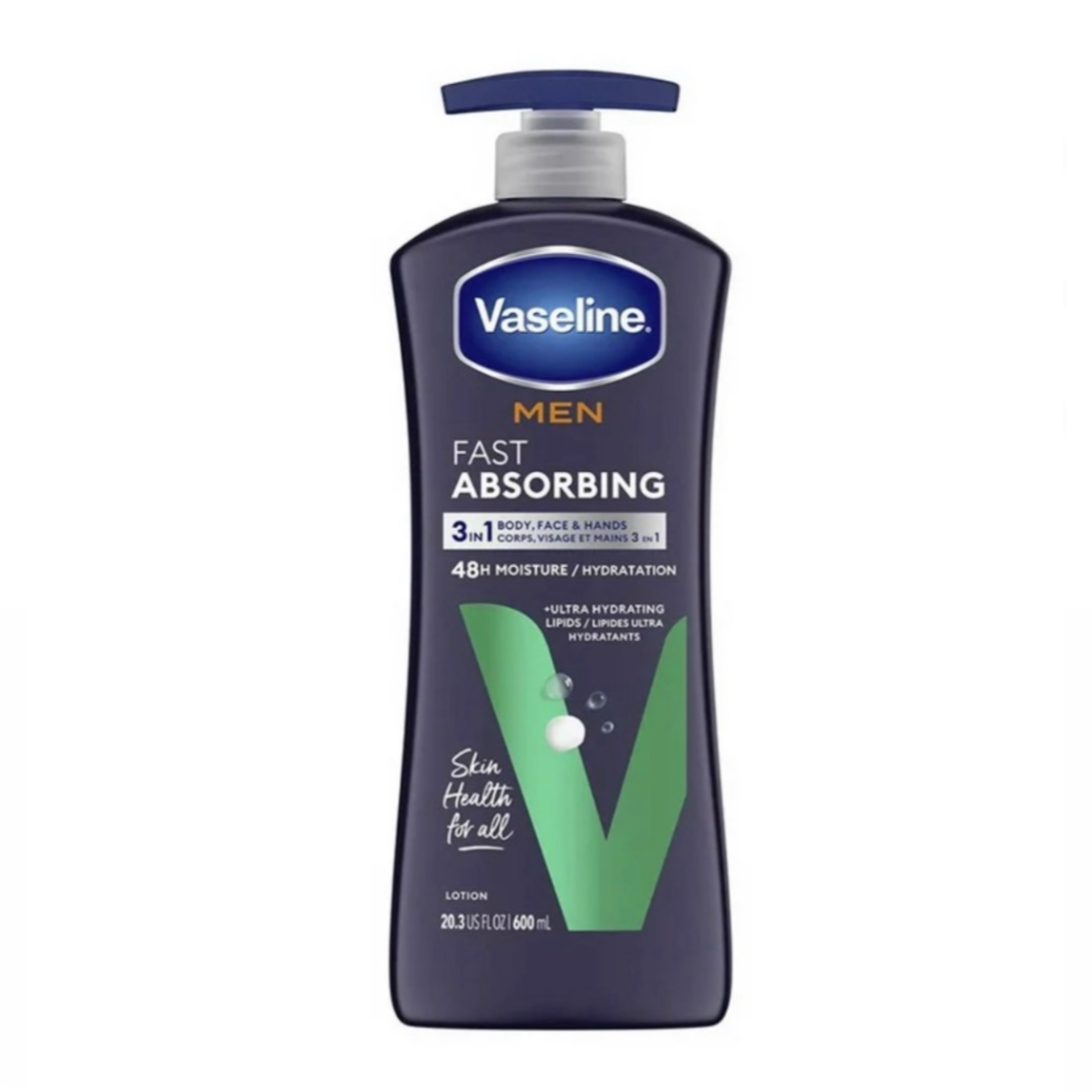 لوسیون بدن وازلین مردانه مدل Fast Absorbing آبرسان سریع جذب 3 در 1 حجم 600 میلی‌لیتر