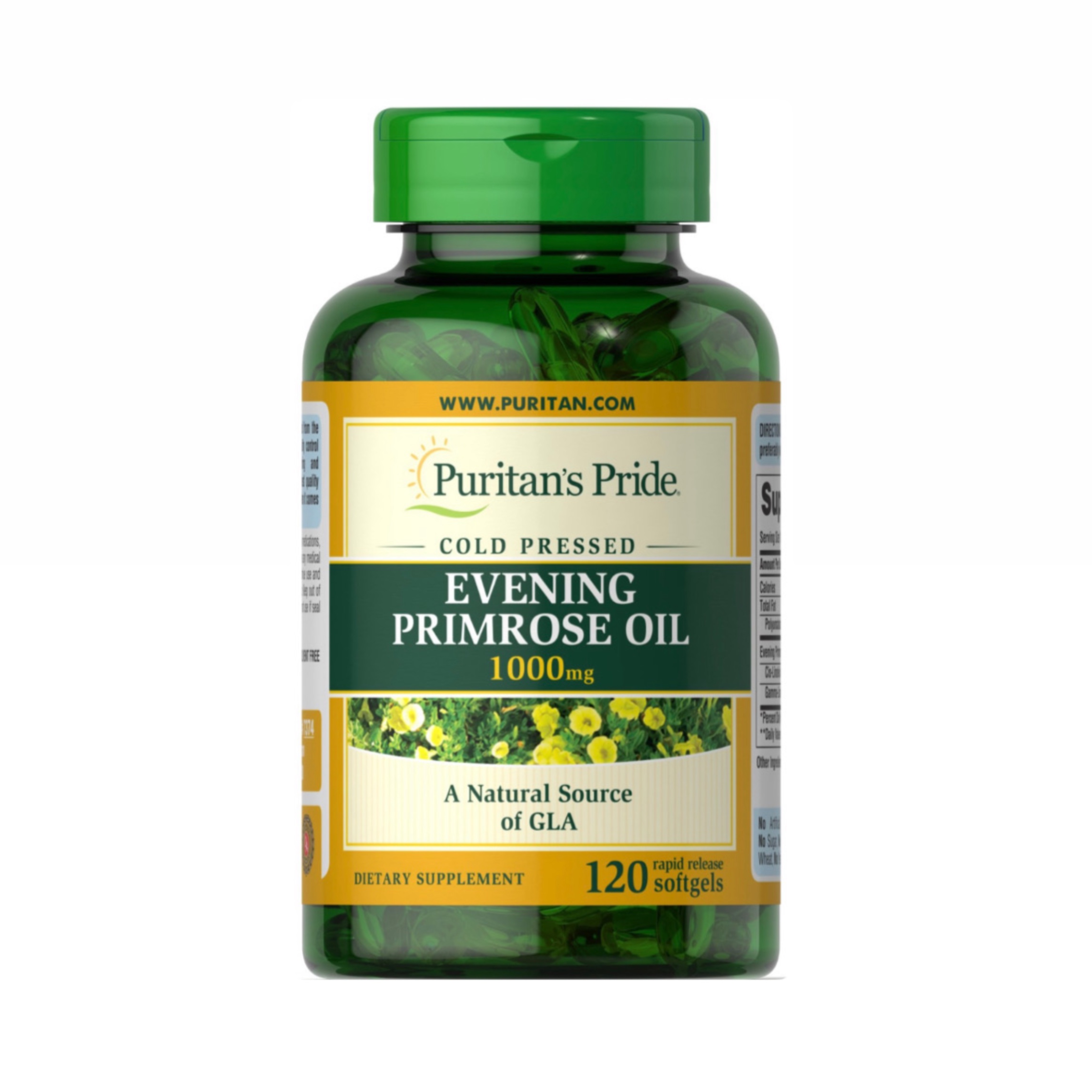 کپسول روغن گل مغربی 1000 میلی‌گرم پوریتنز پراید 120 سافت ژل | Puritan’s Pride Evening Primrose Oil 1000mg